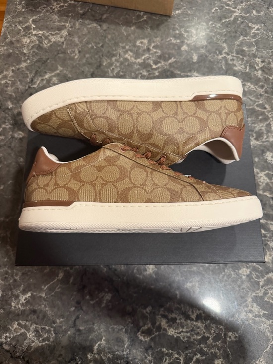 Coach Other - NEW IN BOX Coach Clip Signature Low Top Sneaker (Khaki/Saddle)